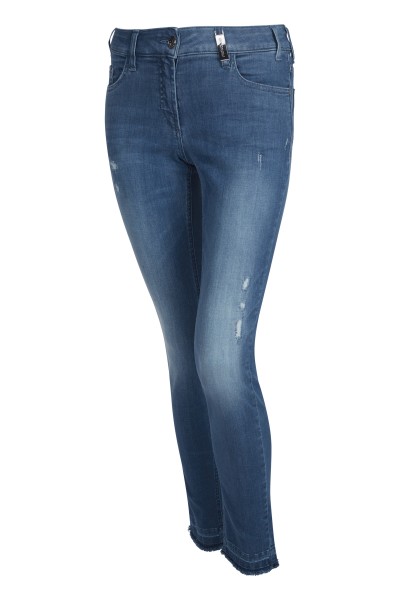 Hellblaue Five-Pocket-Jeans mit Destroyed-Effekten