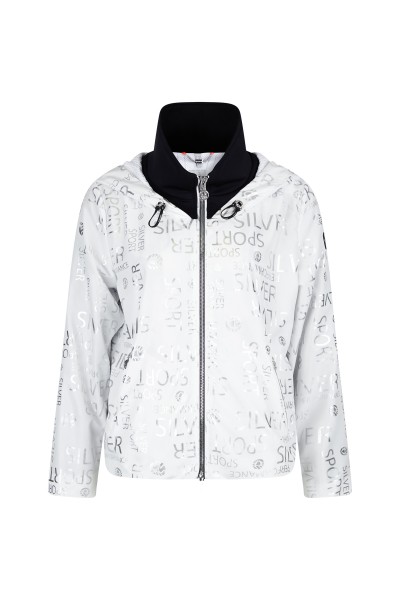 Sportliche Jacke aus bedruckter Metallic-Nylon-Qualität